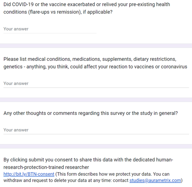 COVID-19 & vaccine survey